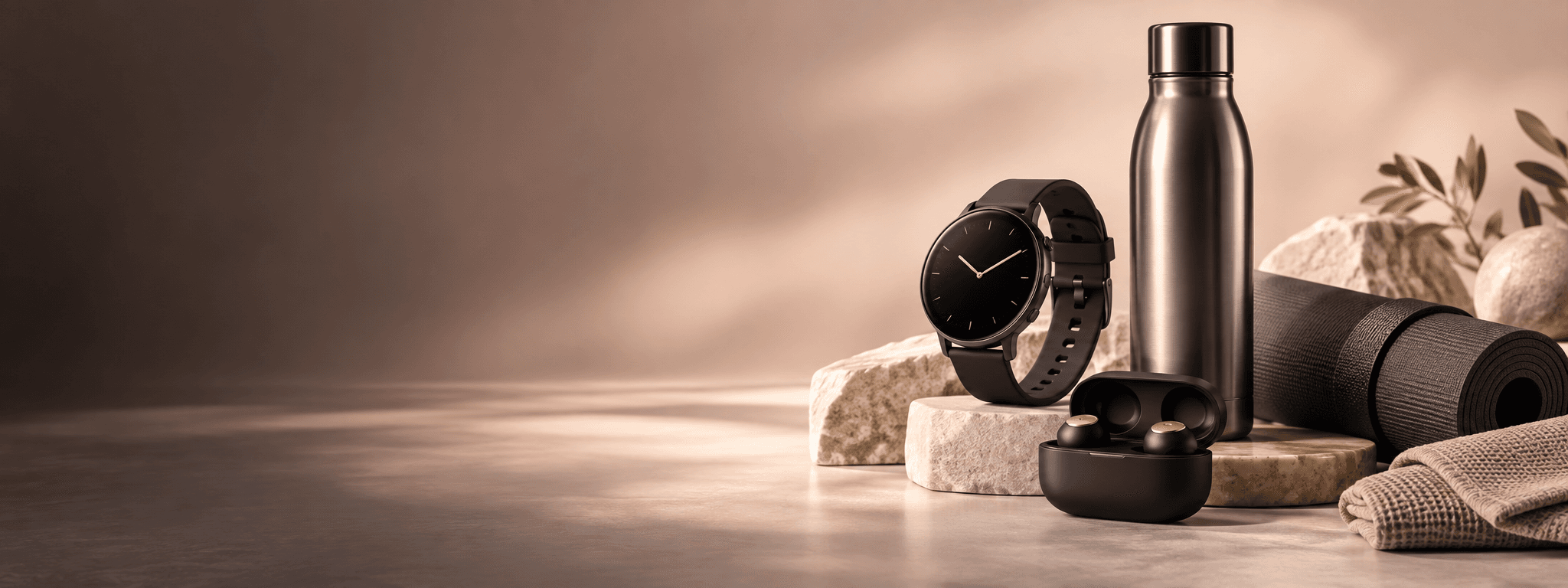 Produtos C.L Store: smartwatch, fones sem fio e garrafa térmica